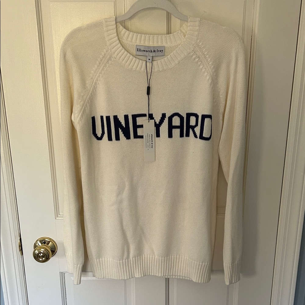 Ellsworth and Ivey NWT! Women's Cream “Vineyard” Sweater, sz M, $138
